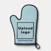 Bedrijfsnaam en Logo op Lichtblauw Ovenwanten Ovenwant (Voorkant)