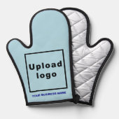 Bedrijfsnaam en Logo op Lichtblauw Ovenwanten Ovenwant (Voorkant / Achterkant)