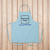 Bedrijfsnaam en Logo op lichtblauw polyester Schort