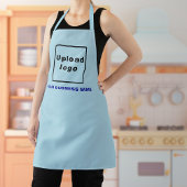 Bedrijfsnaam en Logo op lichtblauw polyester Schort