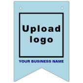 Bedrijfsnaam en Logo op Lichtblauw Swallowtail Vlaggetjes (Derde vlag)