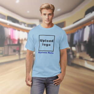Bedrijfsnaam en Logo op Lichtblauw T-Shirt
