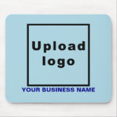 Bedrijfsnaam en Logo op Lichtblauwe Muismat (Voorkant)