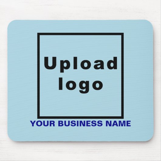 Bedrijfsnaam en Logo op Lichtblauwe Muismat (Voorkant)