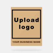 Bedrijfsnaam en Logo op Lichtbruin Acrylteken Acryl Bord (Voorkant)