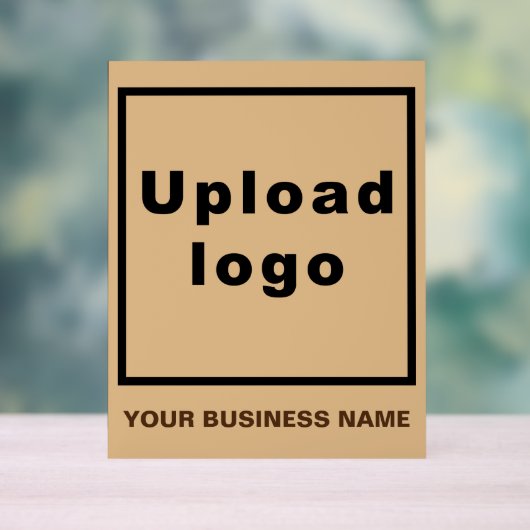 Bedrijfsnaam en Logo op Lichtbruin Acrylteken Acryl Bord (Neutraal)