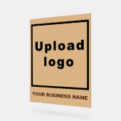 Bedrijfsnaam en Logo op Lichtbruin Acrylteken Acryl Bord (Hoek)