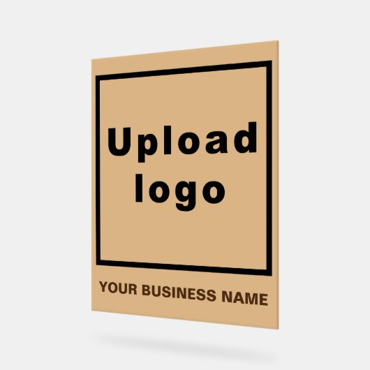 Bedrijfsnaam en Logo op Lichtbruin Acrylteken Acryl Bord (Hoek)