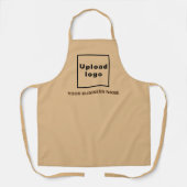 Bedrijfsnaam en Logo op lichtbruin polyester Schort (Voorkant)