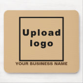 Bedrijfsnaam en Logo op Lichtbruine Muismat (Voorkant)