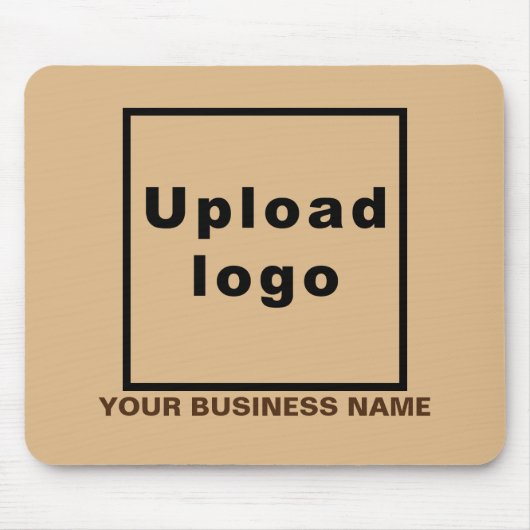 Bedrijfsnaam en Logo op Lichtbruine Muismat (Voorkant)