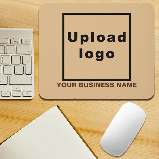 Bedrijfsnaam en Logo op Lichtbruine Muismat