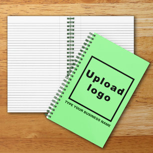 Bedrijfsnaam en Logo op Lichte Groene Spiraal Notitieboek