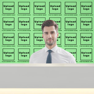 Bedrijfsnaam en Logo op lichtgroen Behang