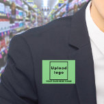Bedrijfsnaam en Logo op Lichtgroene Rechthoek Button<br><div class="desc">Lichtgroene rechthoekige knop die u kunt aanpassen door uw bedrijfsnaam te typen en uw zakelijke logo te uploaden. Pas het aan en gebruik het als een uniform accessoire om uw bedrijf te adverteren of om uw merknaam te promoten bij klanten of klanten. accessoires die u kunt gebruiken als marketingmateriaal om...</div>