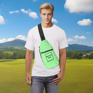 Bedrijfsnaam en Logo op Lichtgroene Sling Bag