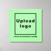 Bedrijfsnaam en Logo op Light Green Square Canvas Afdruk (Voorkant)