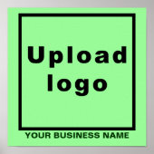 Bedrijfsnaam en Logo op Light Green Square Poster (Voorkant)