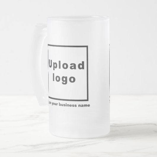 Bedrijfsnaam en Logo op Mok van 16 oz glas (Voorkant links)