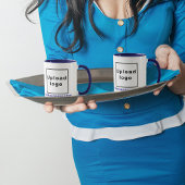 Bedrijfsnaam en Logo op Navy Blue Combo Mok