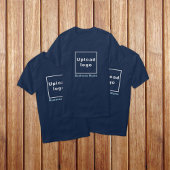 Bedrijfsnaam en Logo op Navy Blue T-Shirt