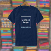 Bedrijfsnaam en Logo op Navy Blue T-Shirt