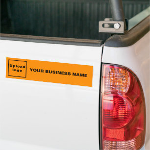 Bedrijfsnaam en Logo op Oranje kleur Bumpersticker
