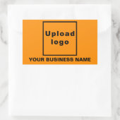 Bedrijfsnaam en Logo op Oranje kleur Rechthoekige Sticker (Tas)