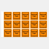Bedrijfsnaam en Logo op Oranje vierkant kleefmidde Labels (Vel)