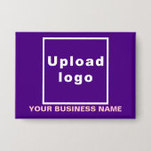 Bedrijfsnaam en Logo op Paarse Rechthoek Button (Voorkant)