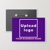 Bedrijfsnaam en Logo op Paarse Rechthoek Button (Voorkant / Achterkant)