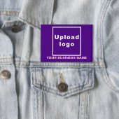 Bedrijfsnaam en Logo op Paarse Rechthoek Button (Insitu)