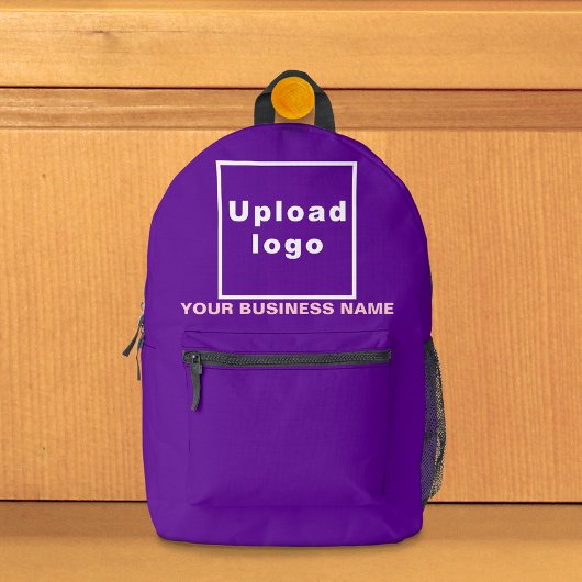 Bedrijfsnaam en Logo op Paarse Rugzak