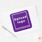 Bedrijfsnaam en Logo op Paarse Square Sticker (Envelop)