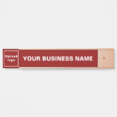 Bedrijfsnaam en Logo op Red Long Hanging Deurbordje (Voorkant)