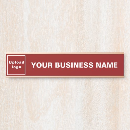 Bedrijfsnaam en Logo op Red Long Hanging Deurbordje (Voorkant)