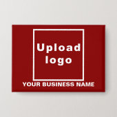 Bedrijfsnaam en Logo op Red Rectangle Button (Voorkant)