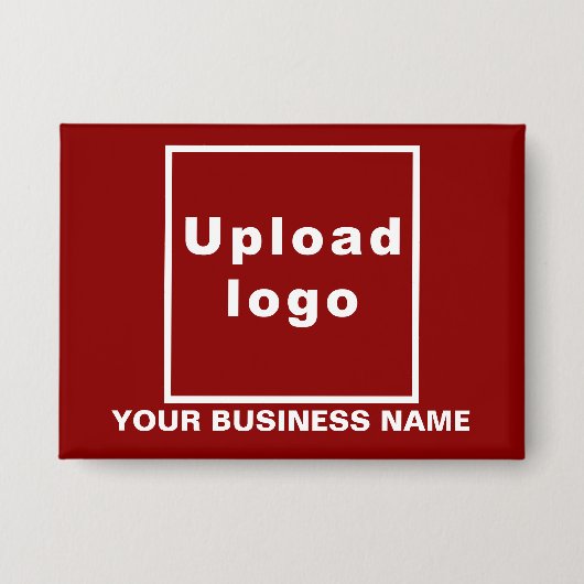 Bedrijfsnaam en Logo op Red Rectangle Button (Voorkant)