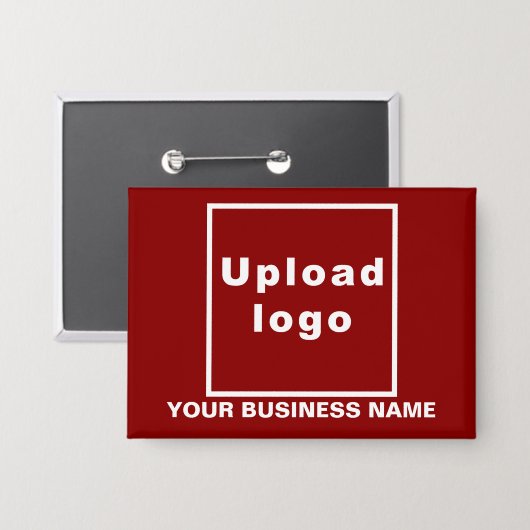 Bedrijfsnaam en Logo op Red Rectangle Button (Voorkant / Achterkant)