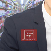 Bedrijfsnaam en Logo op Red Rectangle Button
