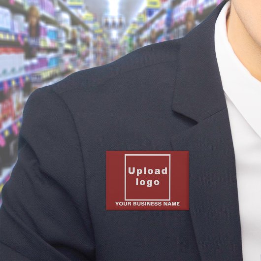 Bedrijfsnaam en Logo op Red Rectangle Button
