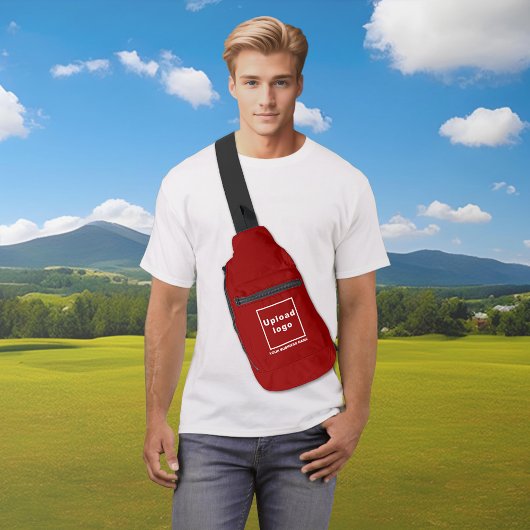 Bedrijfsnaam en Logo op Red Sling Bag