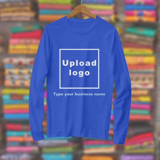 Bedrijfsnaam en Logo op Royal Blue Long Sleeve T-shirt