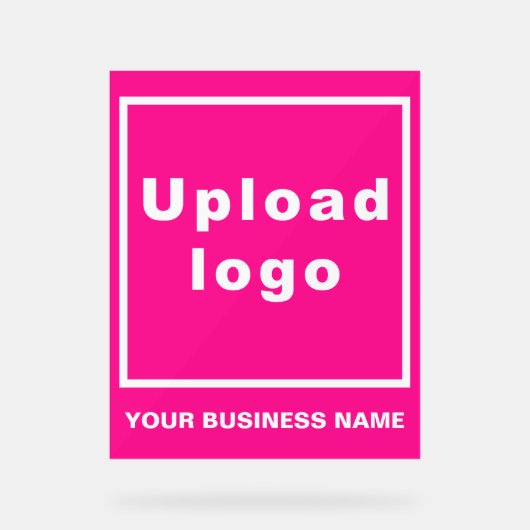 Bedrijfsnaam en Logo op Roze Acrylteken Acryl Bord (Voorkant)