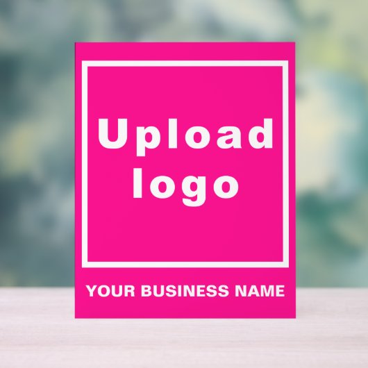 Bedrijfsnaam en Logo op Roze Acrylteken Acryl Bord (Neutraal)