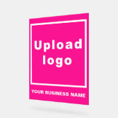 Bedrijfsnaam en Logo op Roze Acrylteken Acryl Bord (Hoek)