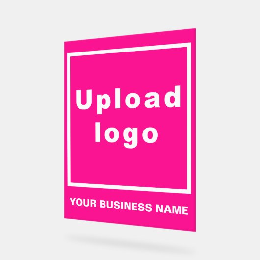 Bedrijfsnaam en Logo op Roze Acrylteken Acryl Bord (Hoek)