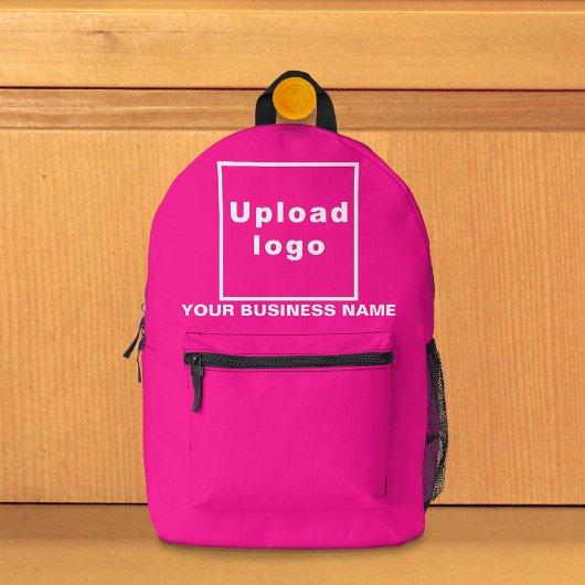Bedrijfsnaam en Logo op Roze Rugzak