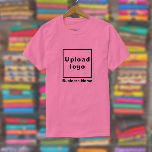 Bedrijfsnaam en Logo op roze T-shirt