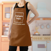 Bedrijfsnaam en Logo op Schort van bruin polyester